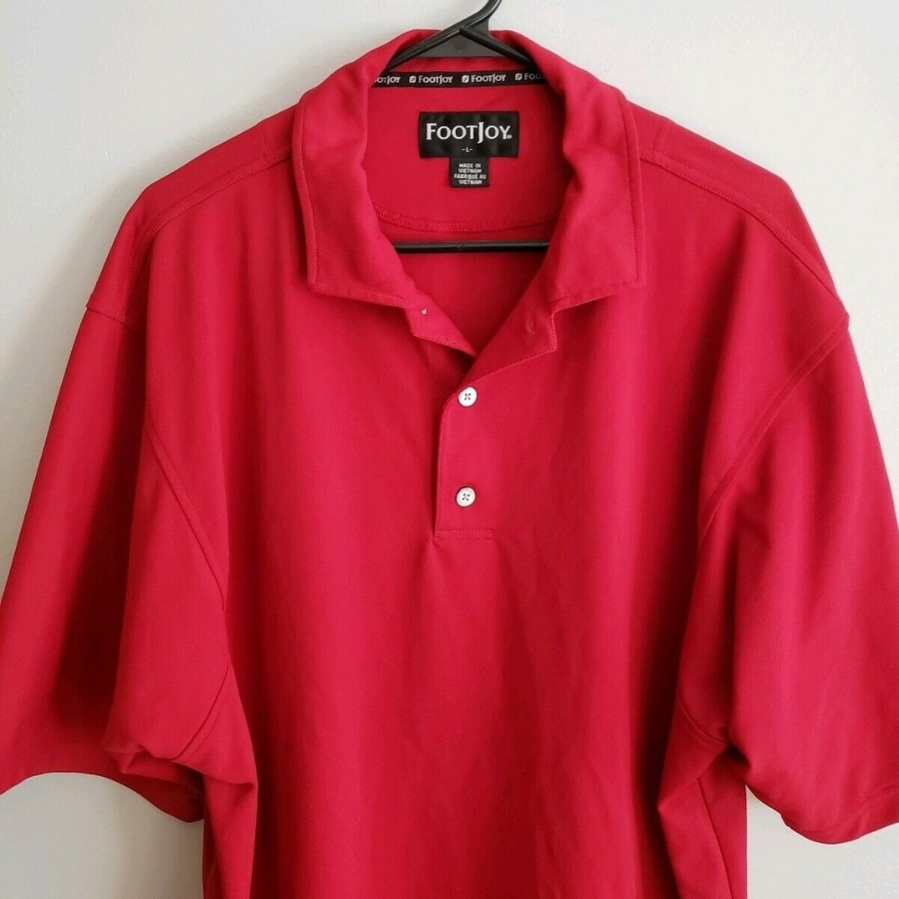 Footjoy Men's L Red Short Sleeve Polo Golf